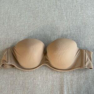 Cacique Boost Lightly Lined Multi-Way Strapless nude‎ Bra Size 42D